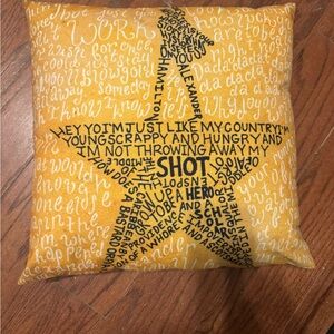 Hamilton Yellow Star Text Pillow
